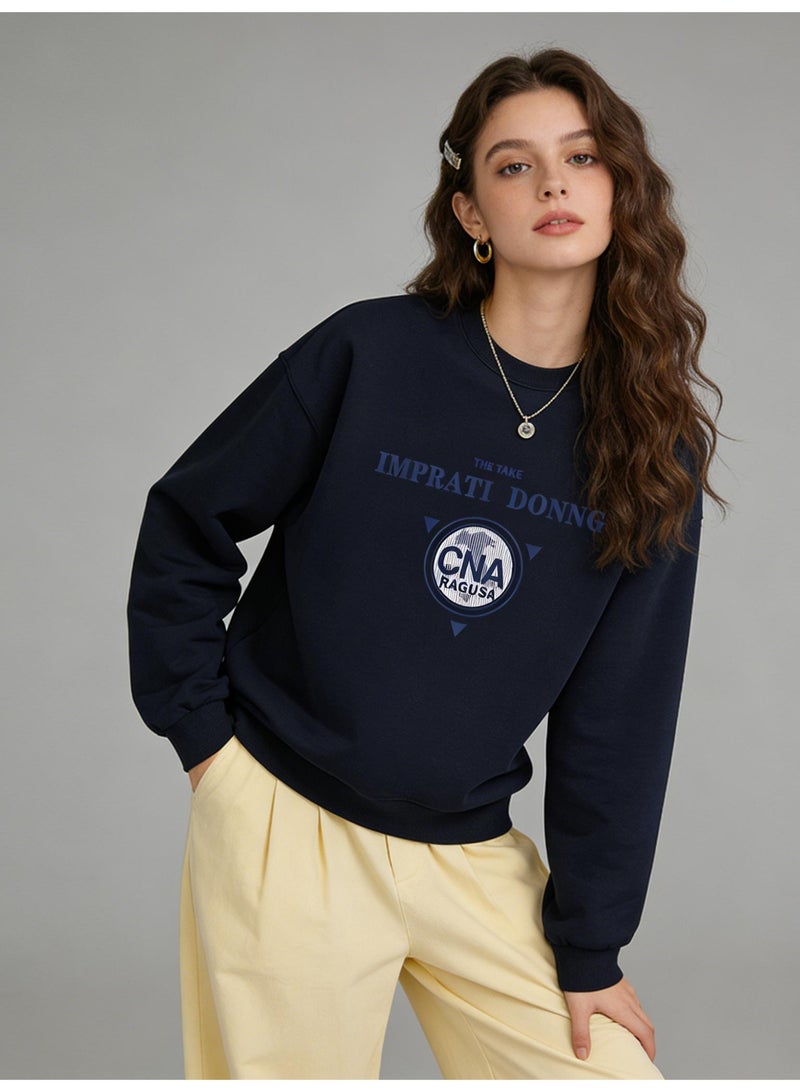"Imprati Donng" vintage logo Oversized T-neck Sweater | Pullover with "CNA· ragusa" print - Image 1